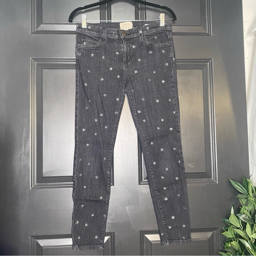 Current/Elliott The Stiletto Jean in Washed Black Mini Star Print Size 29